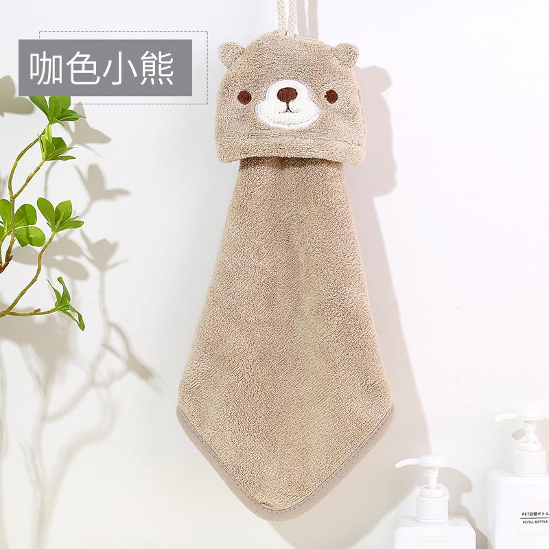 Wholesale Cartoon Cute Children'S Hand Towel For Kitchen And Bathroom, Absorbent Coral Fleece Towel, Hanging Hand Towel