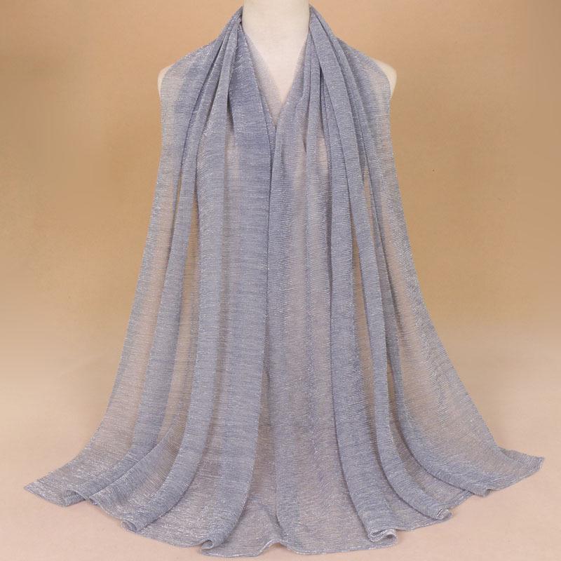 Autumn New Gold Thread Nylon Scarf For Women Girls Solid Color Sunscreen Scarves Soft Foulard Viscose Female Wrap Shawls