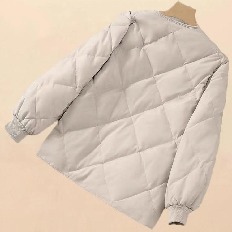 Women Fashion Coat Office Lady Tops Autumn Winter Solid V-Neck Thin Long Sleeve Single Breasted Parkas with Pockets