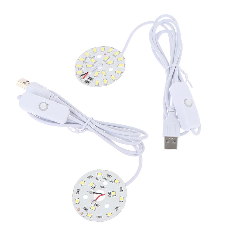 1 Pcs Dc5V Dimmable 48/55Mm Led Chips Smd5730 Led Lamp Usb Dimmer 5W 10W Light Board White Warm Light With On/Off Swicth Cable