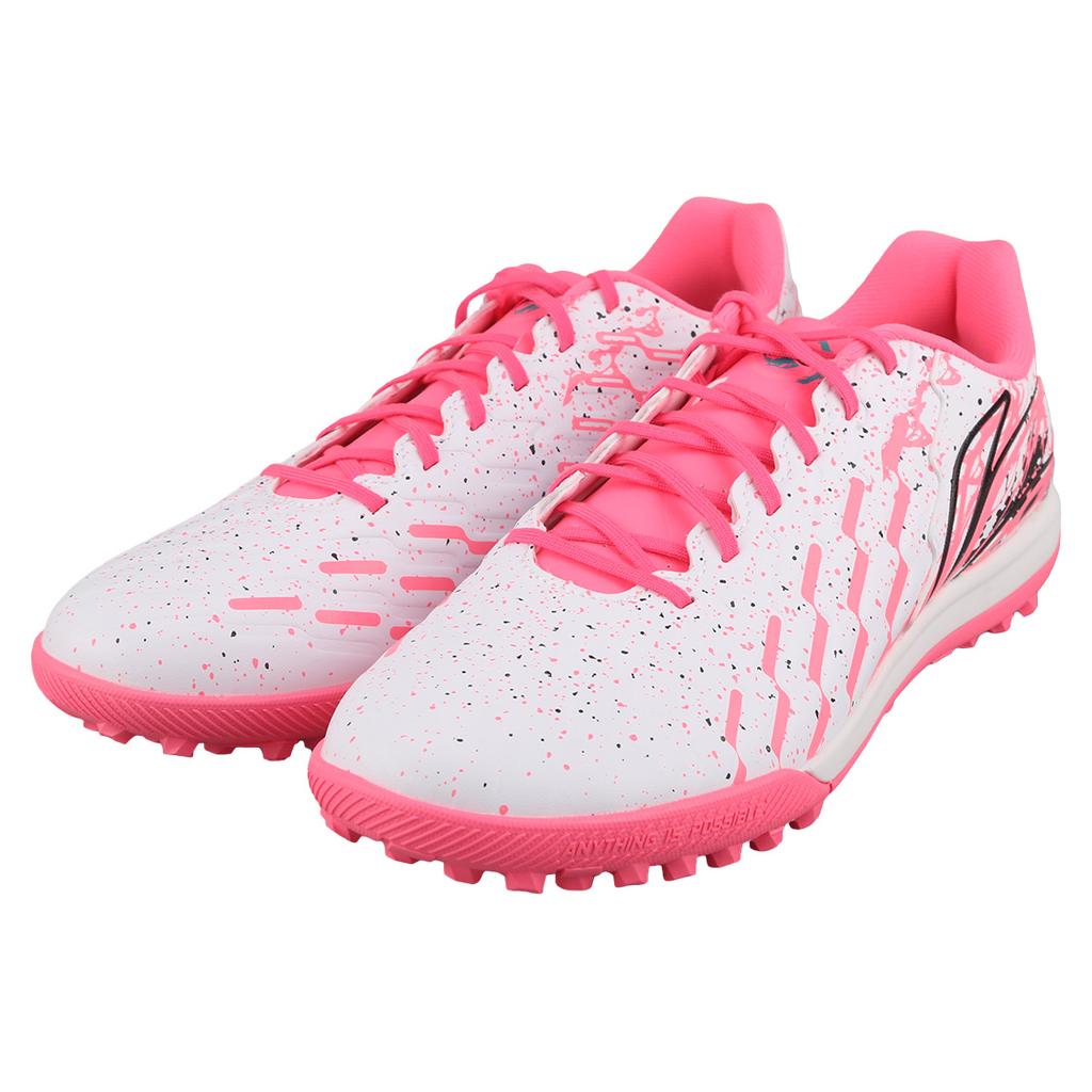 New LiNing TF Rubber Broken Studs Artificial Ground Cushioning Anti Slip And Wear Resistant Soccer Shoes Men's Pink YSTU005-17