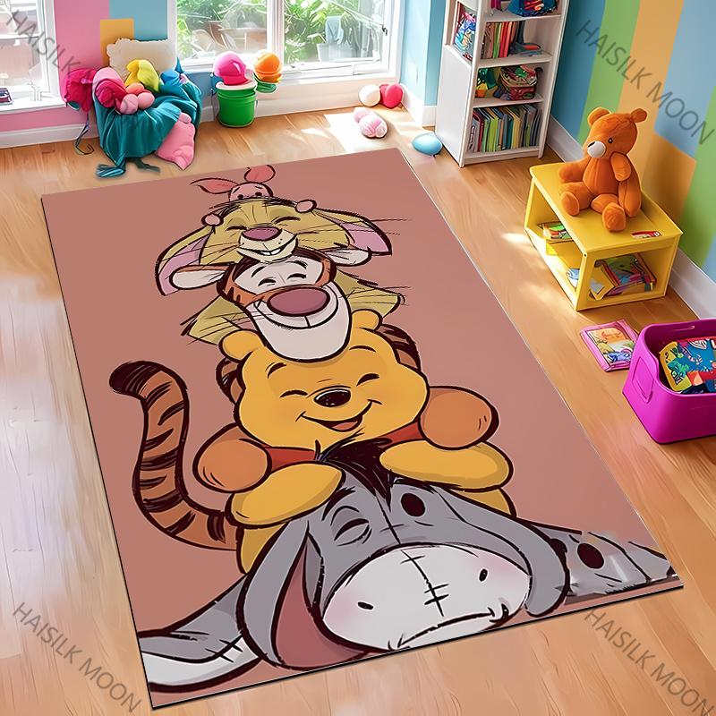 Tappeto con Modello Winnie the Pooh e Pimpi, 15 Misure, per Camera da Letto Soggiorno, Tappeto per Pavimento, Decorazione per la Casa, Tappetino Antiscivolo, Tappeto Regalo