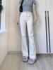 Women's High Waist Butt-Lifting Micro Flare Jeans - Slimming Wide-Leg, Pure White, Summer 2025 Collection.