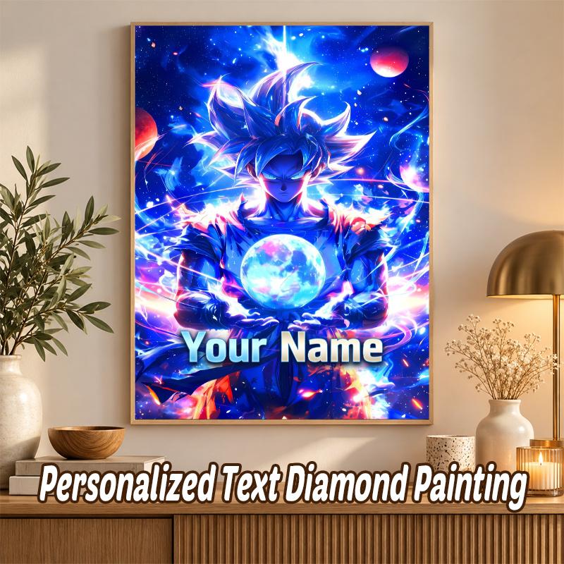 Dragon Ball Goku Custom Name Diamond Painting Personalized 5D Full Drill DIY Diamond Art Home Decor