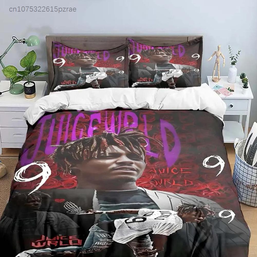 Fashion Hip-hop Singer J-Juice WRLD Bedding Set Single Twin Full King Size Musical Genius Bed Linen Adults Teens Bedroom Gift