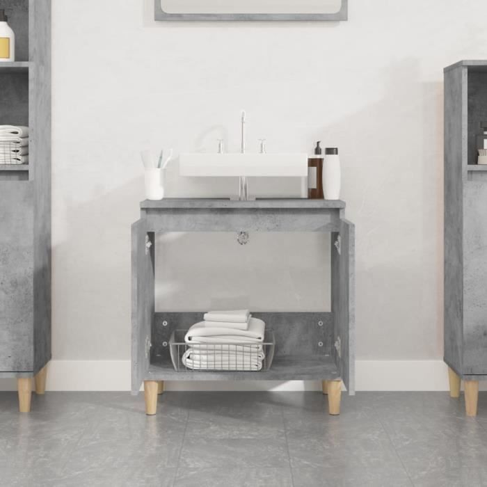 VidaXL Sink Cabinet Concrete Grey 58x33x60 Cm Engineered Wood 821256