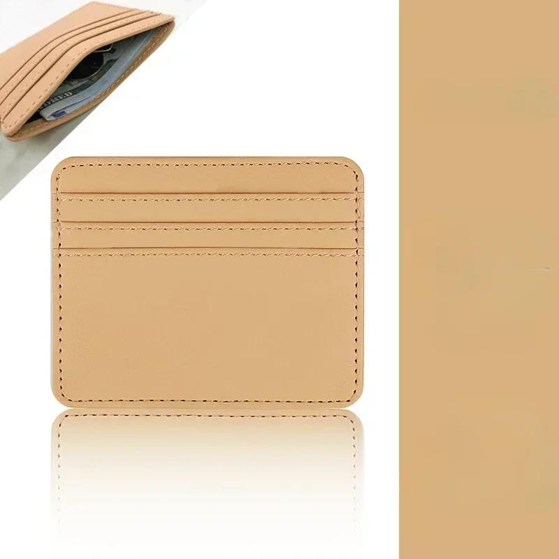 1Pc Pu Leather ID Card Holder Candy Color Multi Slot Slim Wallet for Women Men Business Card Cover