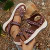 Fashion 2024 Summer Shoes Women Sandals Holiday Flat Fashion Ladies Sandals Soft Comfortable Plus Size 43 D087