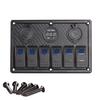 6 Way Car Boat Rocker Switch Panel Dual USB Cigarette Lighter Car Charger Socket