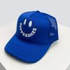 New Unisex Smiling Face Letter Embroidery Baseball Hats Sunshade American Style Breathable Hip Hop Trucker Caps Versatile Mesh