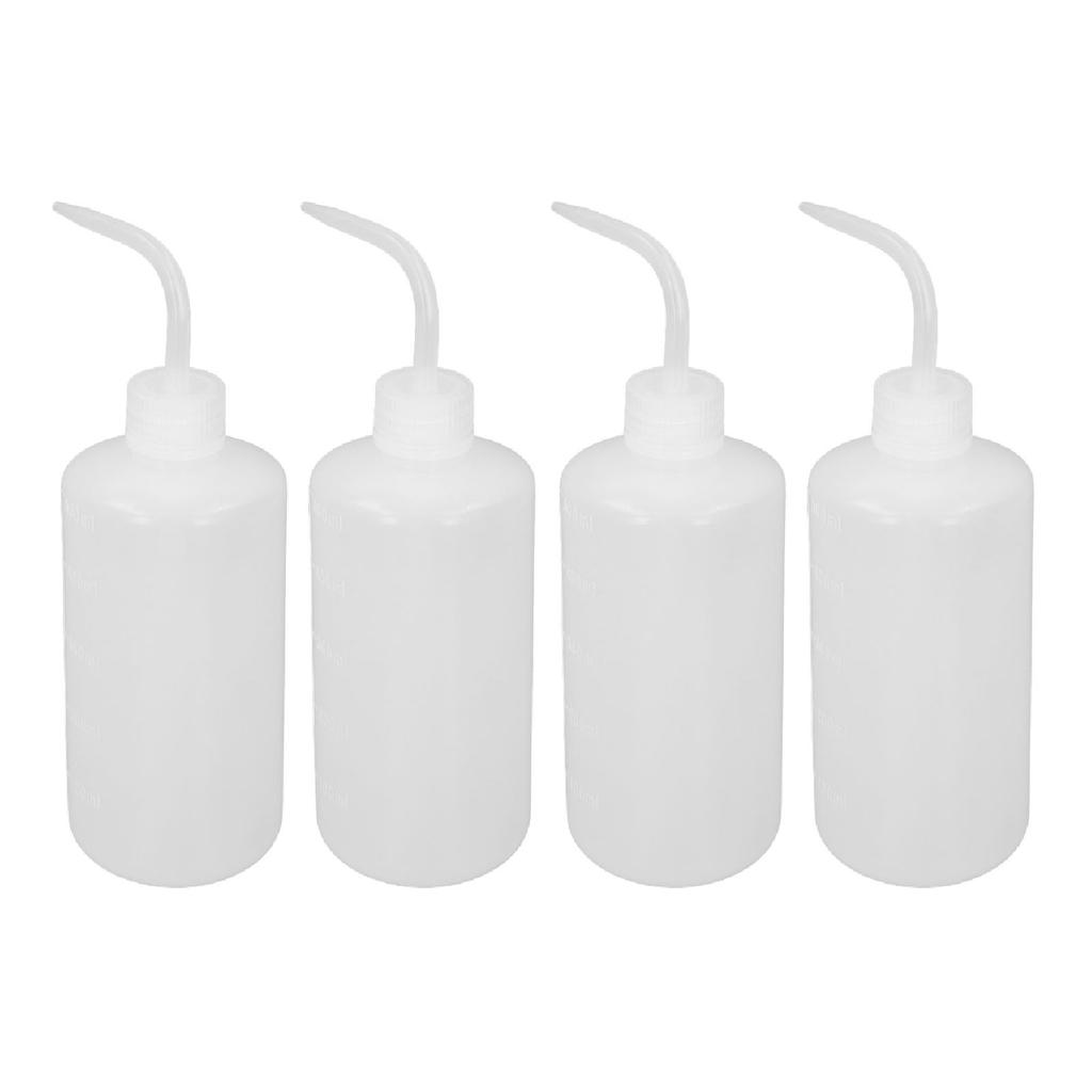 4Pcs 500ml Wash Bottle Plastic Portable Squeeze Safety Washing Bottle with Scales