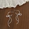 Trendy European & American Bow Pendant Stud Earrings with Tassels
