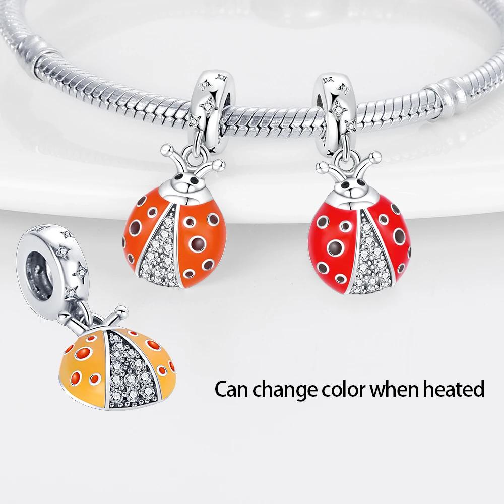 Color Changing Ladybug Charm Bead Charms Copper Authentic Bead Charms Compatible With Authentic Charm Bead Charms Bracelets Bead Charms Jewellery G