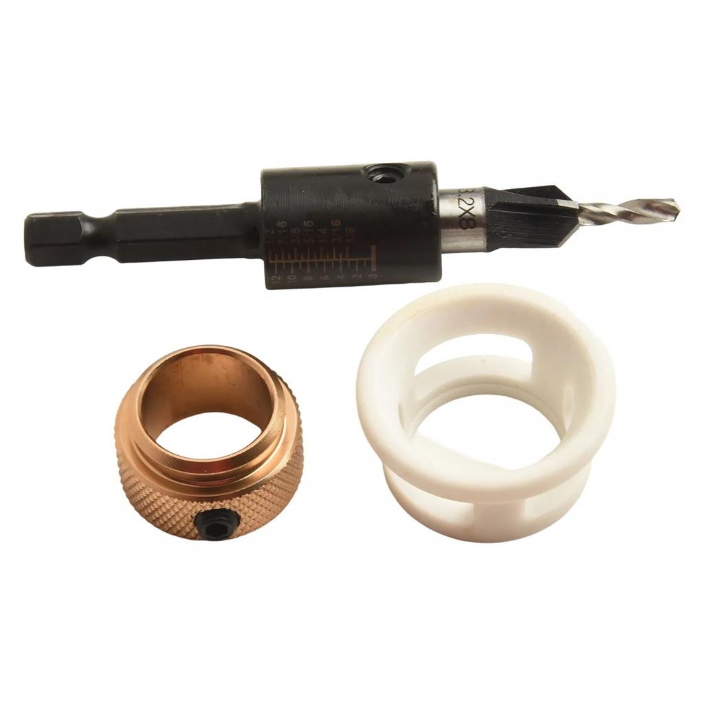 Hex Shank Countersink Drill Bit Set with Depth Stop for Accurate Holes