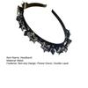 Women Headband Imitation Pearl Flower Decor Double Layer Hair Hoop Stable Non-Slip Hair Braiding Tool