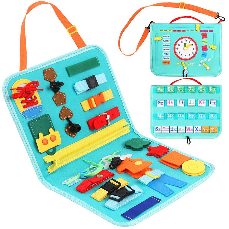 Felt Busy Board Educational Toy for Toddlers - Early Learning and Teaching Aid