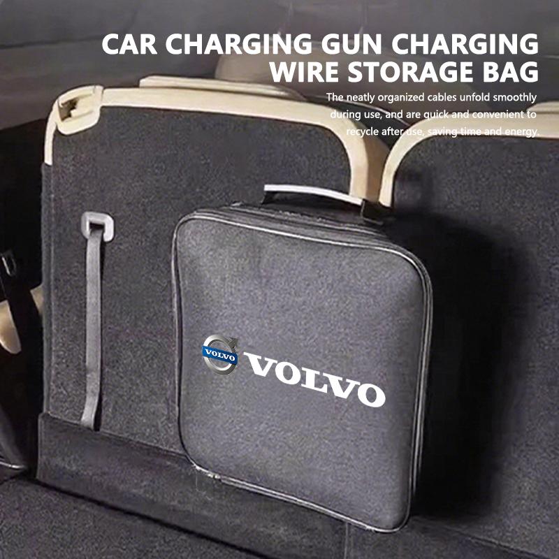 Charge Cables Fire Retardant Waterproof Equipment Storage Bag For Volvo Xc60 Xc90 V40 V60 S60 V50 V90 S80 C40 XC40 V70 XC70 C30 PY9