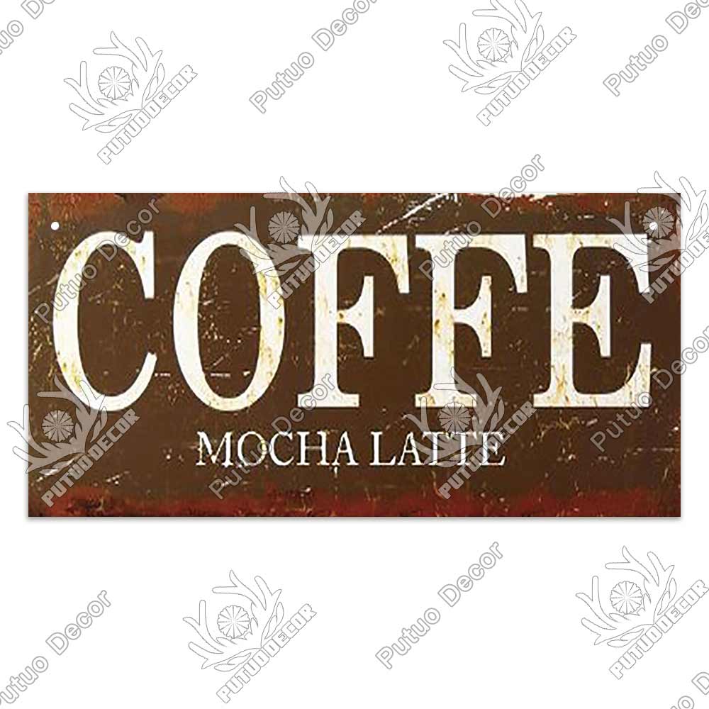 Coffee Metal Hanging Signs Decorative Plaques Door Aluminum Plaque In Home Decor Cafe Kitchen Hanging Home Decor