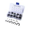 160pcs Assortment Pack E-Clip Assortment Kit Metallic Finish Circlip Snap Ring Set  For Axles Shaft