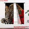 Flat Printing Happy Valentine Day Party Curtains Red Rose Cheetah Digital Printed Polyester Drapes Festive Set Of 2 Made