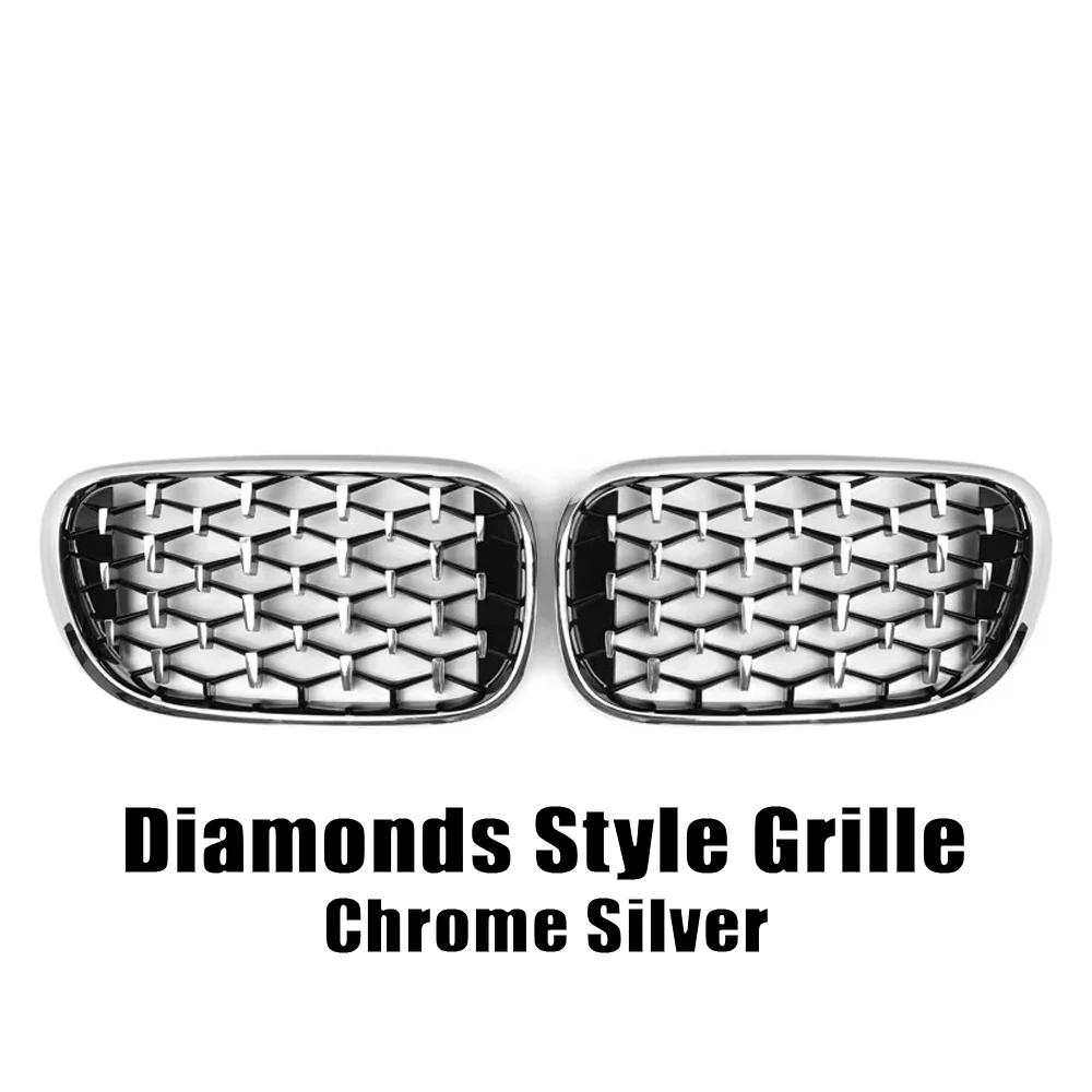 XVIP Front Racing Grilles For BMW For BMW 7 Series G11 G12 2015-2019 740i 750i Chrome Diamonds Style Double Slat Upper Grills
