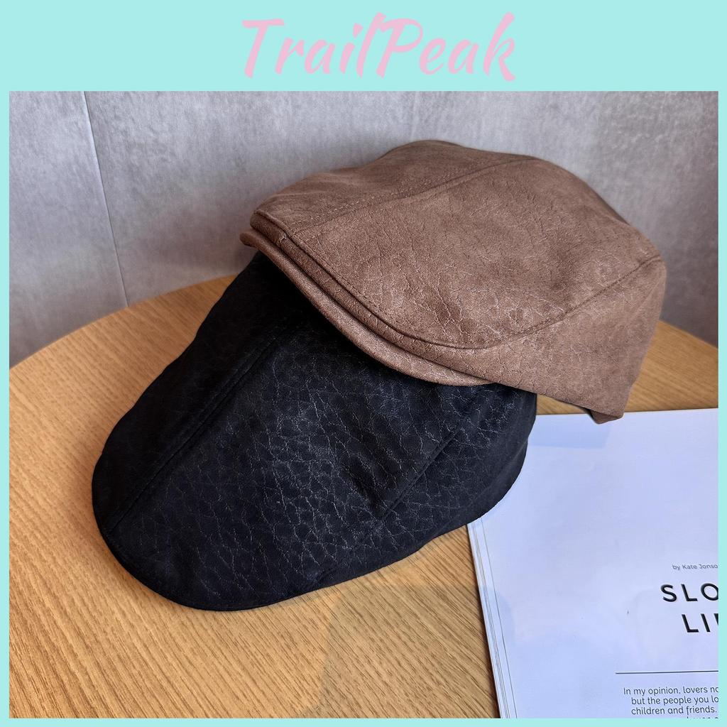 Womens Retro Suede Beret With Short Brim For Autumn And Winter Casual Looks