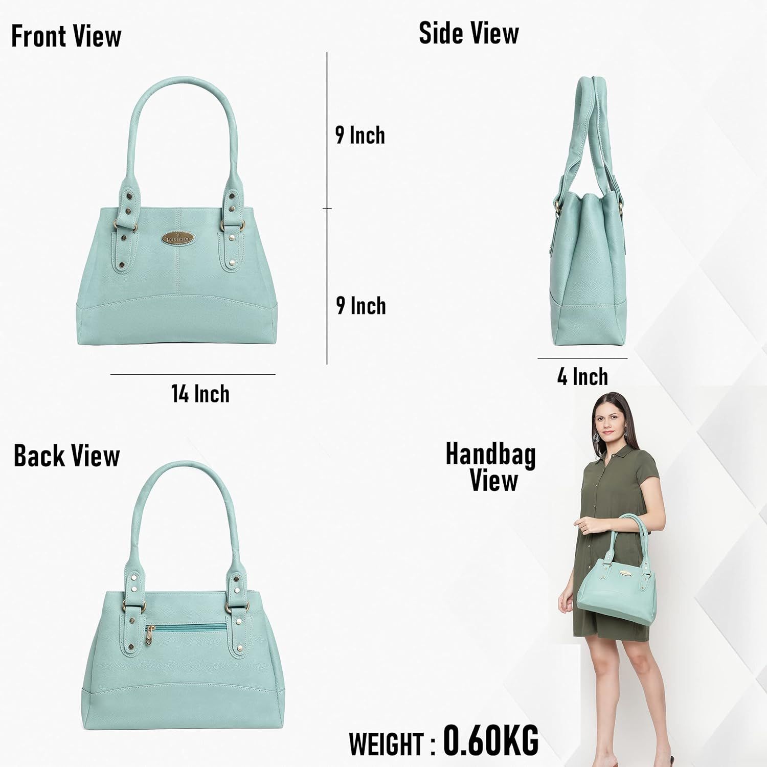 Женская сумка Catlin из искусственной кожи (большой) 9 x 14 x 4 in светло-серый — фото 3