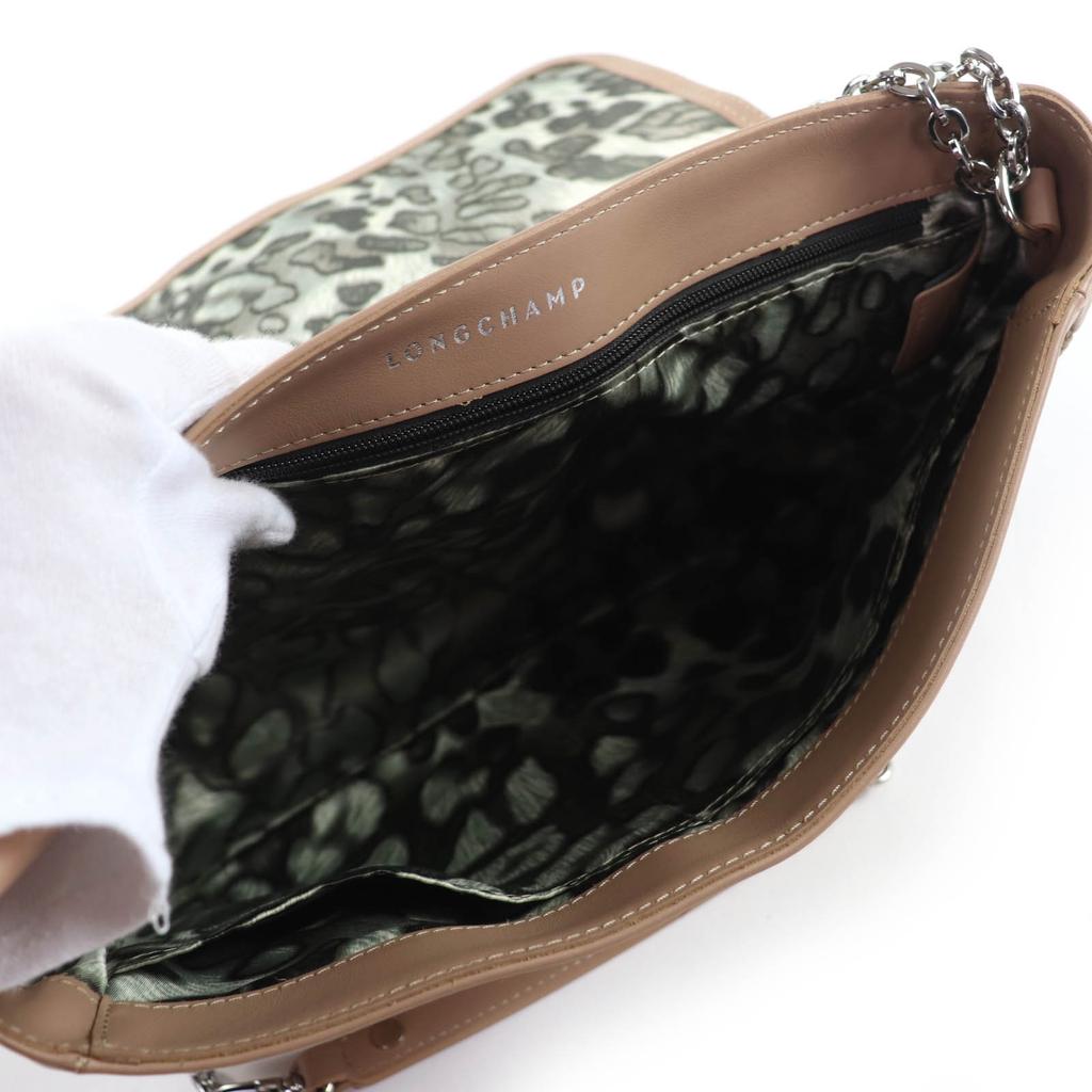 Excellent Longchamp Shoulder Bag Amazone Chain 2WAY handbag Brown leather Women Used