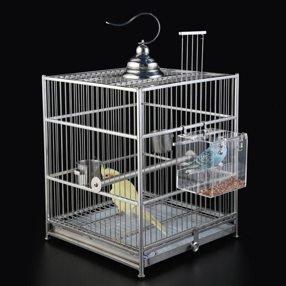 Hanging Acrylic Bird Feeder Spill-proof Cup Parrot Parakeet Tray Bird Automatic Feeder  Cockatiels