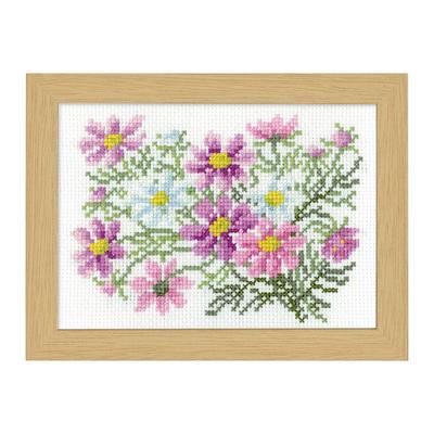 Olympus Thread Embroidery Kit 12 Months Flower Frame Marie Catherine Collection Cross Stitch Kit September Cosmos 7516