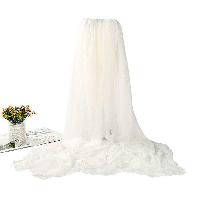 Versatile Big Red Silk Chiffon Scarf: Korean-Style Shawl & Sunscreen Wrap for All Seasons