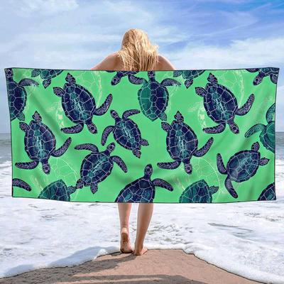 Sea Turtle Pattern Beach Towel for Family Stuffs Friend Gift Quick-Dry Sand Free For Bath Yoga Beach Camping Swimming GYM Travel