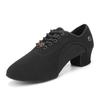 Scarpe da ballo latino in tessuto Oxford per ballo quadrato Scarpe da ballo traspiranti Scarpe da ballo da competizione per ballo jazz da sala per adulti da donna