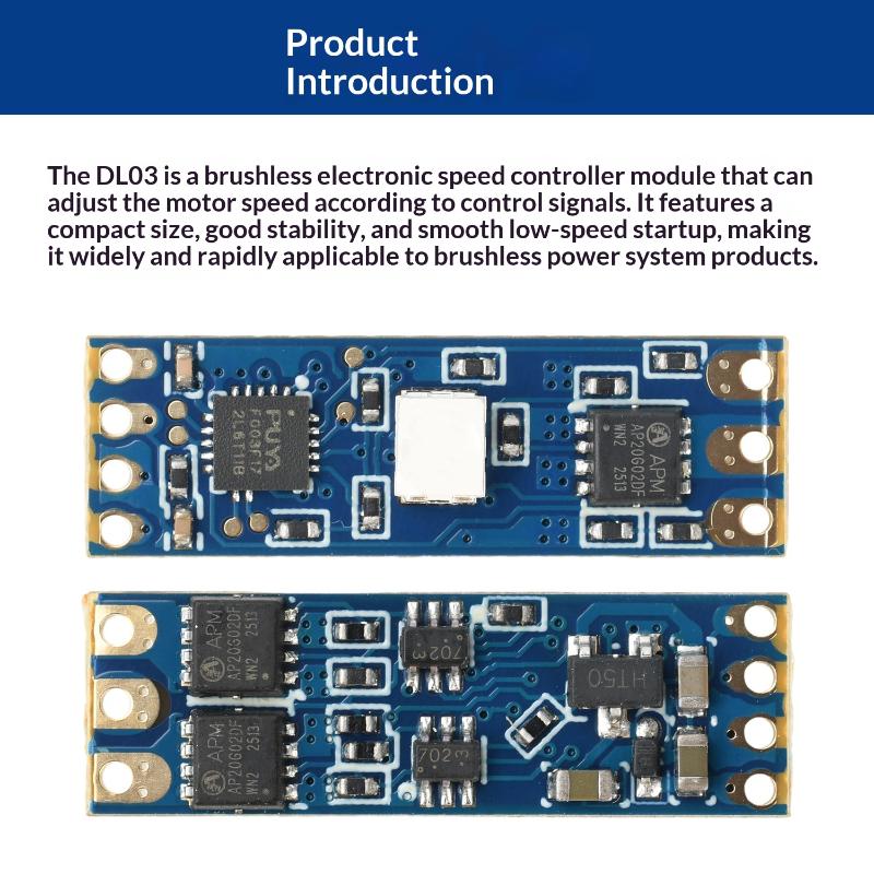2S-3S Dc 5V-16V 8A Mini Rc Model Brushless Esc Pwm Motor Driver Esc Board Dl03 Micro Brushless Esc Controller