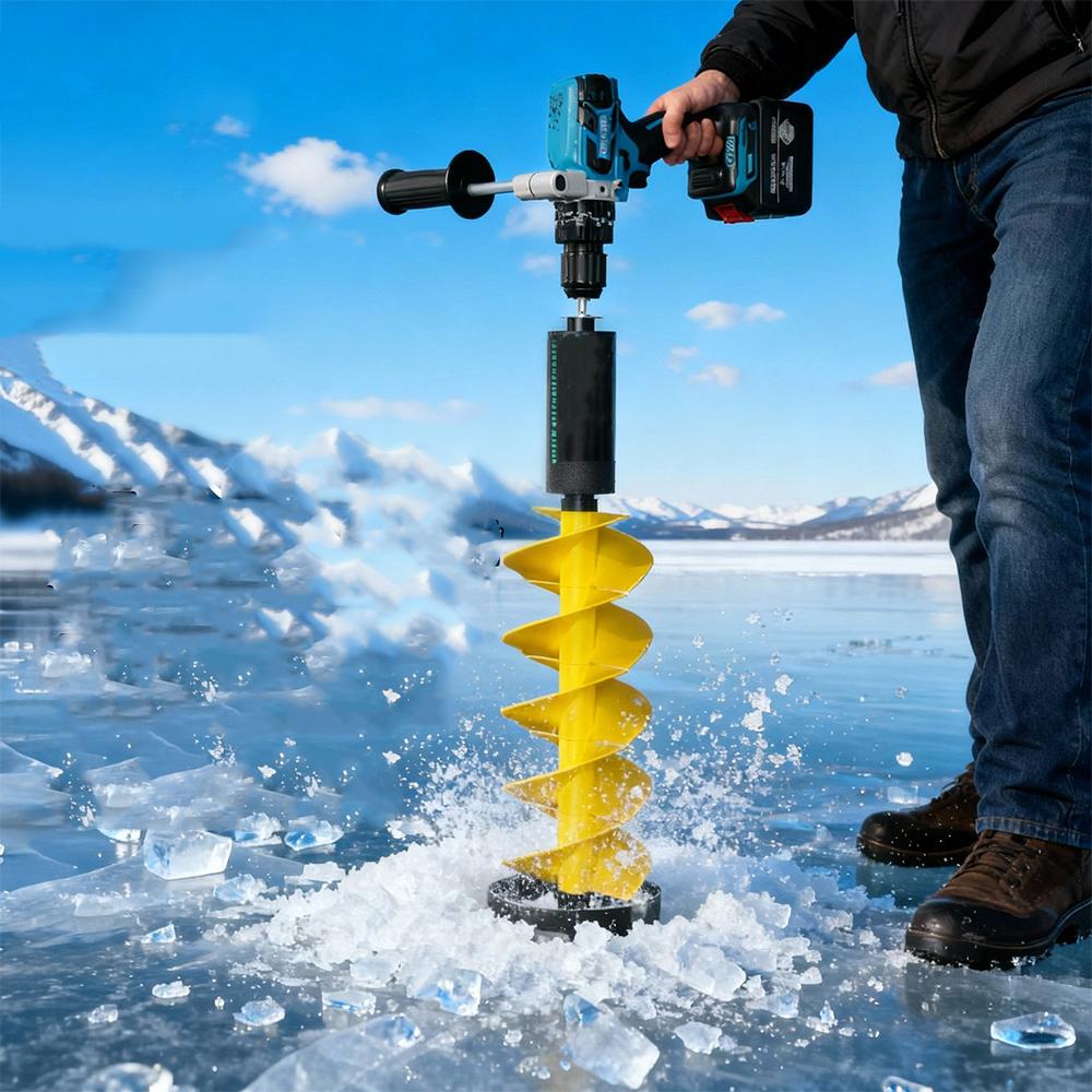 6in Electric Ice Auger Kit Incisive Blades Impact Resistant Ice Drill Auger with Positioner for Fishing Emergency