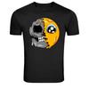 Half Skull Half Melting Cute Big Eye Emoji Cartoon Graphic T-Shirt