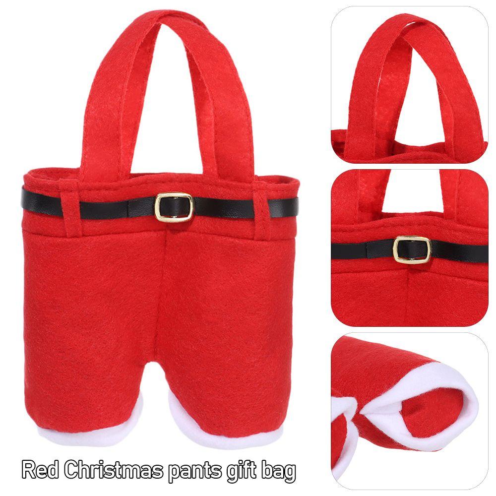 Christmas Party Treat Santa Pants Style Bags Tree Filler Gift Bags Sacks Stocking