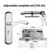 Universal Adjustable Stainless Steel Indoor Door Lock Wooden Handle for Bedroom Security Tamper-Free Household Safety