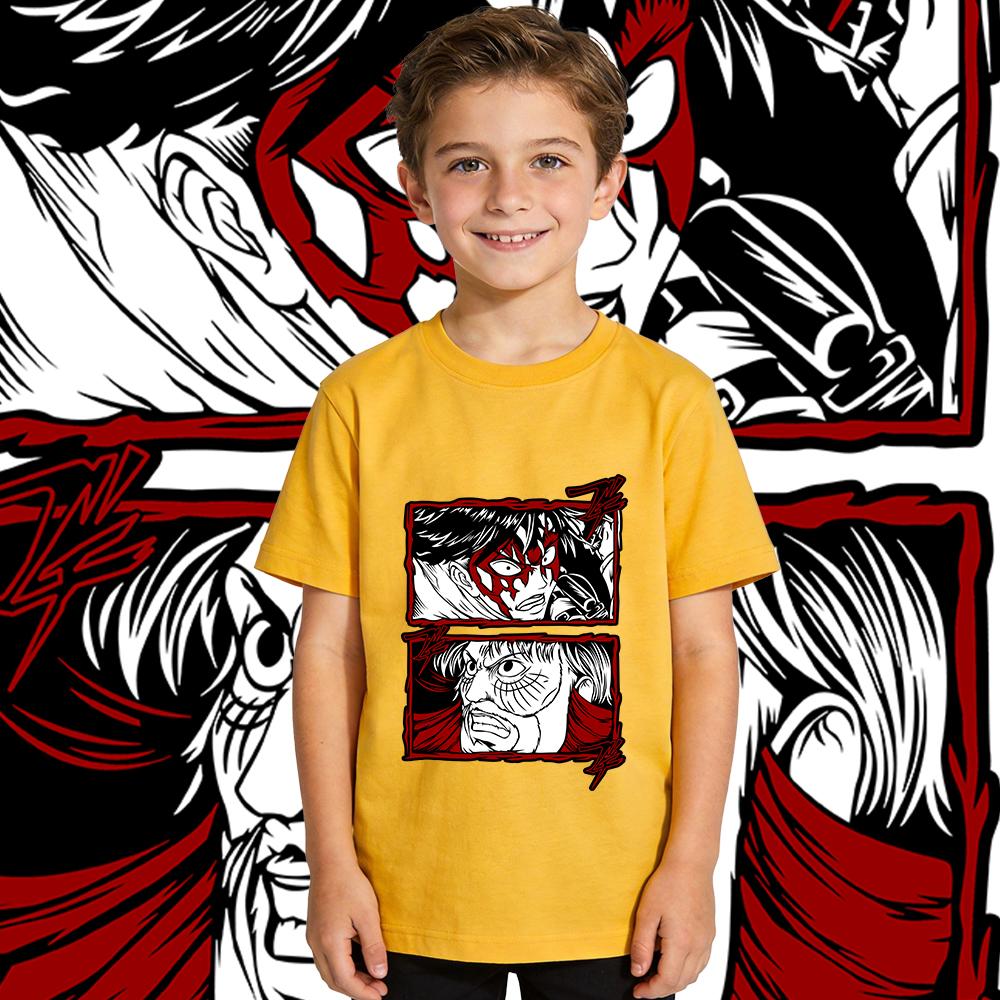 Aot Levi x Sieg Anime Print Cotton T Shirt Boys Girls Casual Short Sleeve Summer Top Soft Breathable Kids Clothing