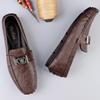 Men’s Trendy Genuine Leather Loafers - Soft Sole Slip-ons, Plus Size Casual Driving Moccasins for Spring & Autumn.
