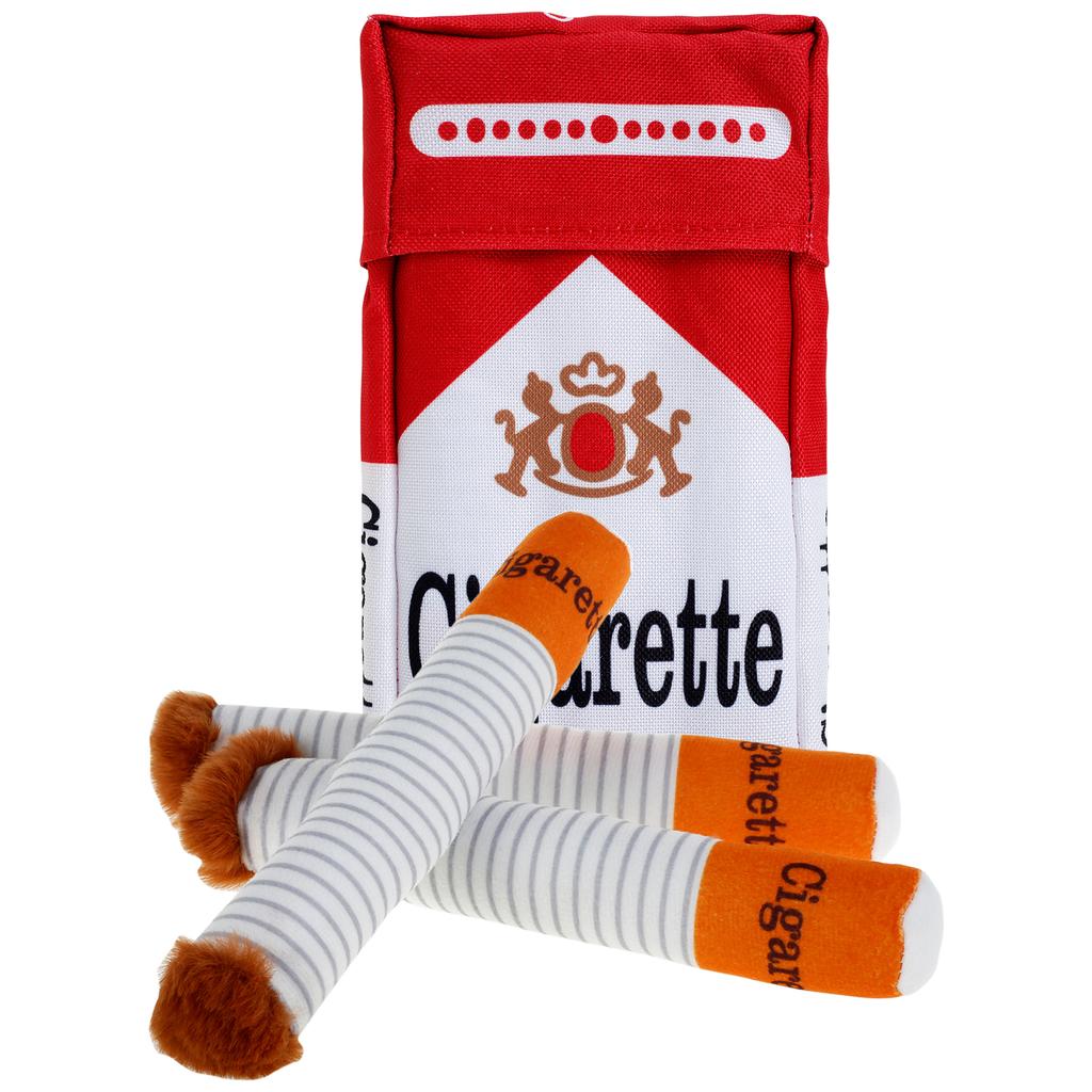 Dog Cigarette Toys Creative Cigar Interactive Plush Chewing Toy with Squeaky Sound Funny Puppies Toys for Small to Medium Breed