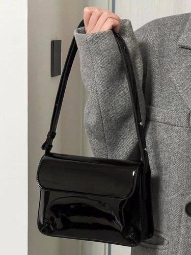 Elegant Patent Leather Women's Small Square Bag Ladies Vintage Shoulder Crossbody Bags Fashi Simple Female Handbags Tote Purse