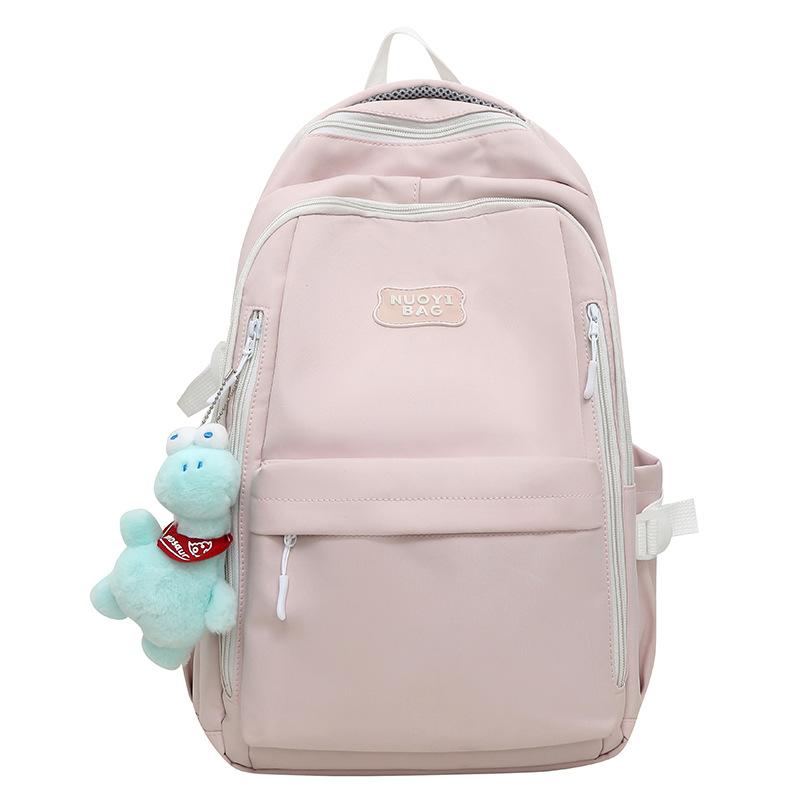 Children and Girls Elementary School Students Solid Color Backpack Junior High School Students High School Students Backpack