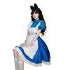 Costume Alice au Pays des Merveilles Robe de Princesse Maid Performance Halloween Anime Japonais Polyester Bleu