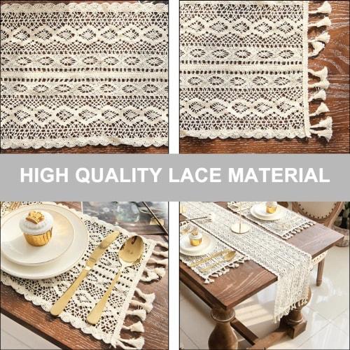 Two White Lace Placemats, Nordic Style, Heat-Resistant, Vintage Afternoon Tea Coasters