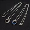 Long Chain Around The Neck Crystal Black Blue Ring Buckle Charm Pendant Necklace Stainless Steel Necklaces For Women Men Jewelry
