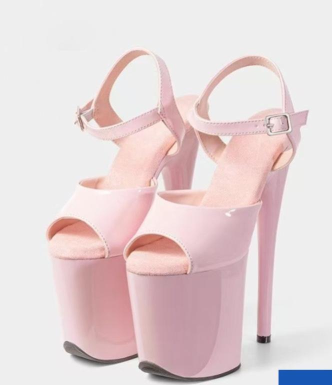 High-heeled sandals women's bright leather ultra-high heel waterproof table design sense niche thin heel fish mouth high heels summer 2026
