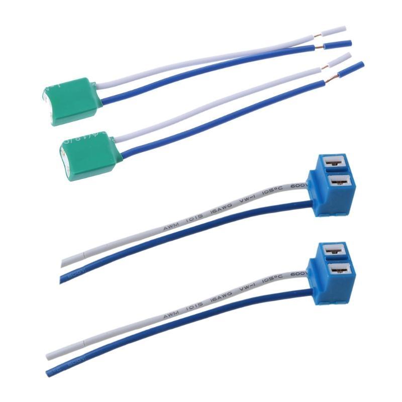 31BC 2Pcs H7 Ceramic Wire Wiring Harness Headlight Socket Connector Plug Extension