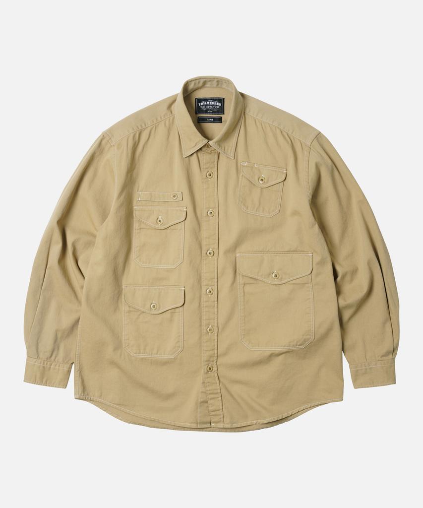 FRIZMWORKS Twill Utility Pocket Shirt Jacket _ Beige