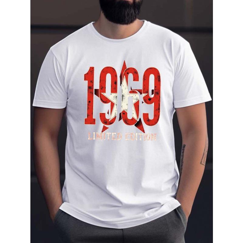 1969 LIMITED EDITION Men's Casual Grew Neck Short Sleeve T-Shirt for Summer